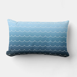 Fun Modern Wave Pattern Blue Gradient Kussen