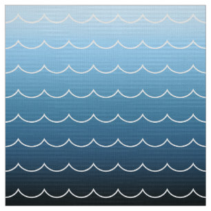 Fun Modern Wave Pattern Blue Gradient Stof