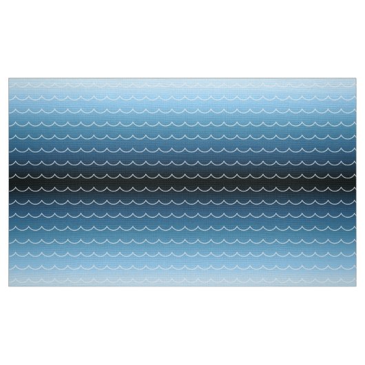 Fun Modern Wave Pattern Blue Gradient Stof (Fat Quarter)