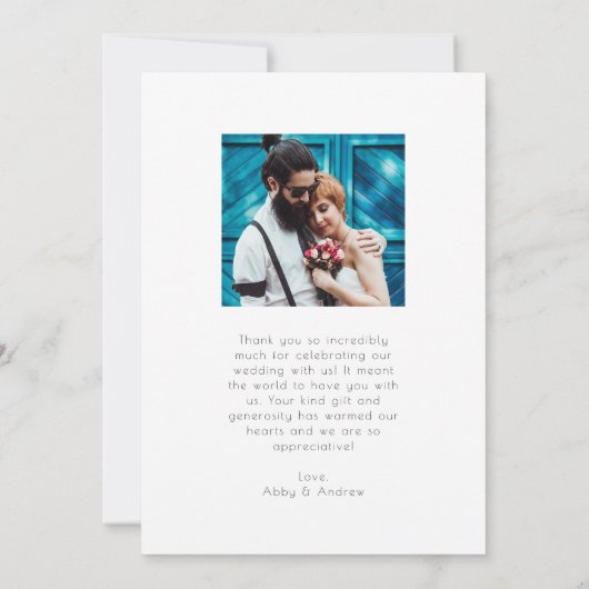 Fun Modern Weddenschap Hartelijk dank Bedankkaart (Achterkant)