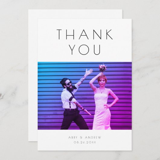 Fun Modern Weddenschap Hartelijk dank Bedankkaart (Voorkant / Achterkant)