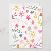 Fun modern whimsical floral baby in bloei douche kaart (Achterkant)