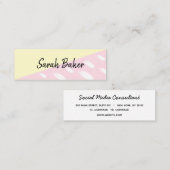 Fun Modern Yellow Roze met Waterverf Stippen Mini Mini Visitekaartje (Voorkant / Achterkant)