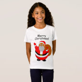 Fun moderne cartoon van een jolly Black Santa Clau T-shirt (Voorkant volledig)