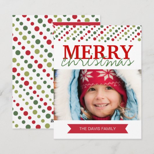 Fun Moderne kerstfotokaarten Feestdagenkaart (Voorkant / Achterkant)