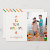 Fun Moderne kerstfotoserie Time Retro Feestdagenkaart (Voorkant / Achterkant)