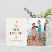 Fun Moderne kerstfotoserie Time Retro Feestdagenkaart (Staand voorkant)