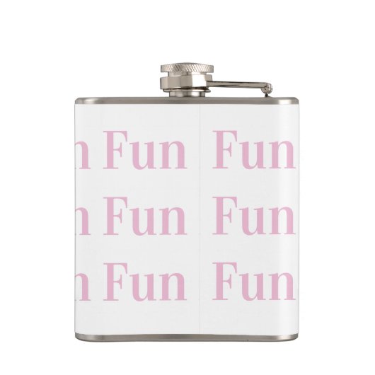 Fun | Moderne roze typografie Heupfles (Achterkant)