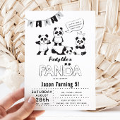 Fun Modern'Party like a Panda Kids Birthday Kaart