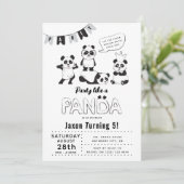 Fun Modern'Party like a Panda Kids Birthday Kaart (Staand voorkant)