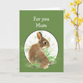 Fun Moederdag All Ears Cute Bunny Rabbit Kaart (Gele Bloem)