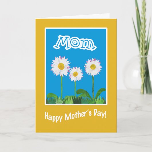 Fun Moederdag Kaart voor mama: Daisies (Voorkant)