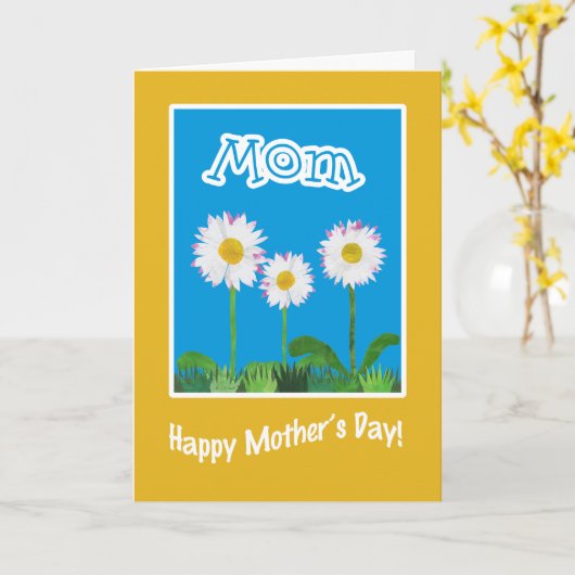 Fun Moederdag Kaart voor mama: Daisies (Gele Bloem)