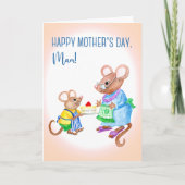 Fun Moederdag voor Mam met Cute Mice Kaart (Voorkant)