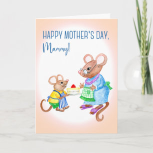 Fun Moederdag voor Mammy met Cute Mice Kaart