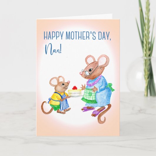 Fun Moederdag voor Nan met Cute Mice Kaart (Voorkant)