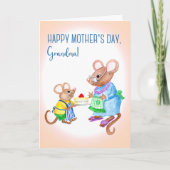 Fun Moederdag voor oma met Cute Mice Kaart (Voorkant)