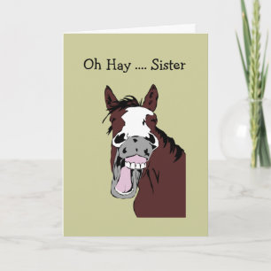 Fun Moederdag zuster Grote Dag tegen Paard rond Kaart