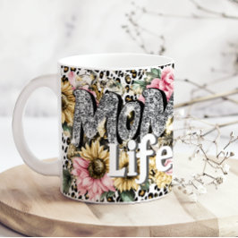 Fun Mom Life Floral Animal Print Coffee Mug Koffiemok