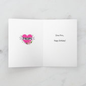 Fun Mom Tattoo Happy Birthday Wenskaart Kaart (Binnen)