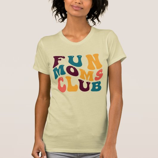 Fun Moms Club Groovy Retro Zomervibes Sad Beige T-shirt (Voorkant)