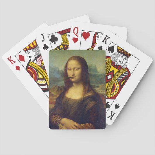 Fun Mona Lisa Art Roking Cigar Smoker Pokerkaarten (Achterkant)