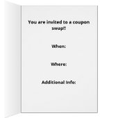 Fun Money Saving Coupon Swap Uitnodiging Sociaal F (Binnen (Rechts))