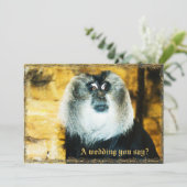 Fun Monkey Photo Zoo Wedding Invitations Kaart (Staand voorkant)