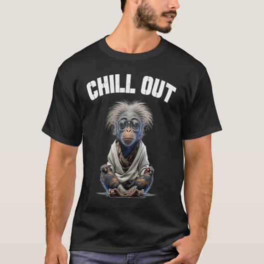 Fun Monkey Rafiki 3D Art Chill Out Spell Out Medit T-shirt (Voorkant)