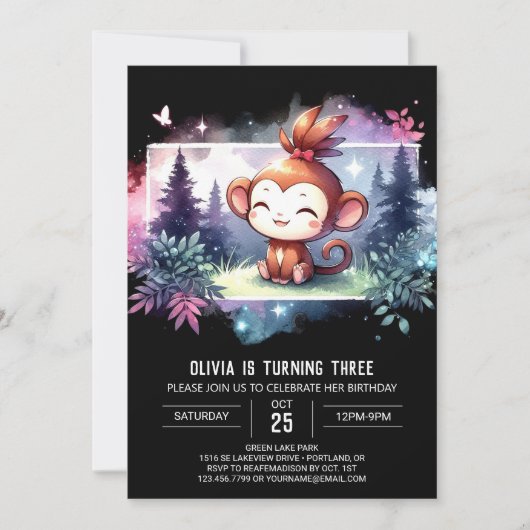 Fun Monkey Verjaardag Kaart (Voorkant)