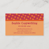 Fun Monogram Cranberry & Oranje Pattern Visitekaartje (Achterkant)