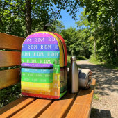 Fun Monogram Customizable Rainbow Stripes Bedrukte Rugzak