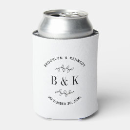 Fun Monogram Floral Botanical Wedding Couple Name Blikjeskoeler