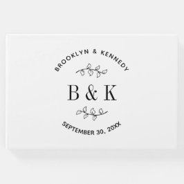 Fun Monogram Floral Botanical Wedding Couple Name Gastenboek