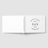Fun Monogram Floral Botanical Wedding Couple Name Gastenboek (Volledig)