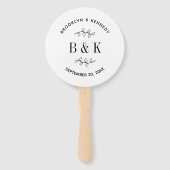 Fun Monogram Floral Botanical Wedding Couple Name Handwaaier (Achterkant)