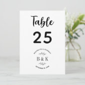 Fun Monogram Floral Botanical Wedding Table Number (Staand voorkant)