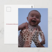 Fun monoline Kerstmis Afzegelschrift en foto Briefkaart (Voorkant / Achterkant)