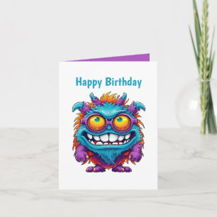 Fun Monster betegelde party unisex Kaart