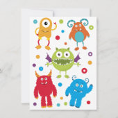 Fun Monster Kids Verjaardagsfeestje Uitnodigingen (Achterkant)