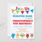 Fun Monster Kids Verjaardagsfeestje Uitnodigingen (Voorkant)