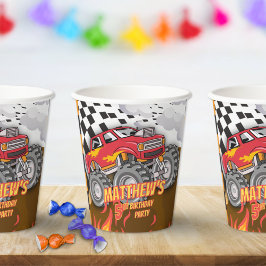 Fun Monster Truck Birthday Paper Cups Papieren Bekers