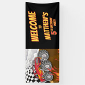  Fun Monster Truck Birthday Welcome Party Spandoek (Verticaal)