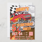 Fun Monster Truck QR Code Birthday Party  (Voorkant)