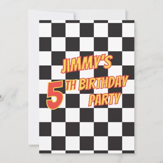 Fun Monster Truck QR Code Birthday Party  (Achterkant)