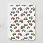 Fun Monster Trucks 3rd Birthday Party Invitation Kaart (Achterkant)