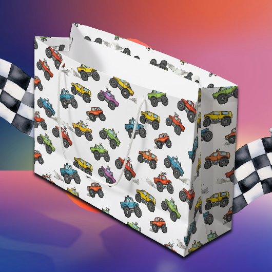 Fun Monster Trucks Birthday  Groot Cadeauzakje