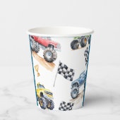 Fun Monster Trucks Birthday Party Papieren Bekers (Achterkant)