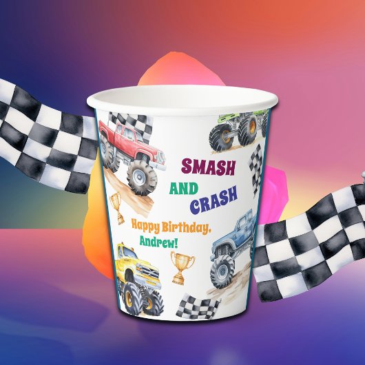 Fun Monster Trucks Birthday Party Papieren Bekers