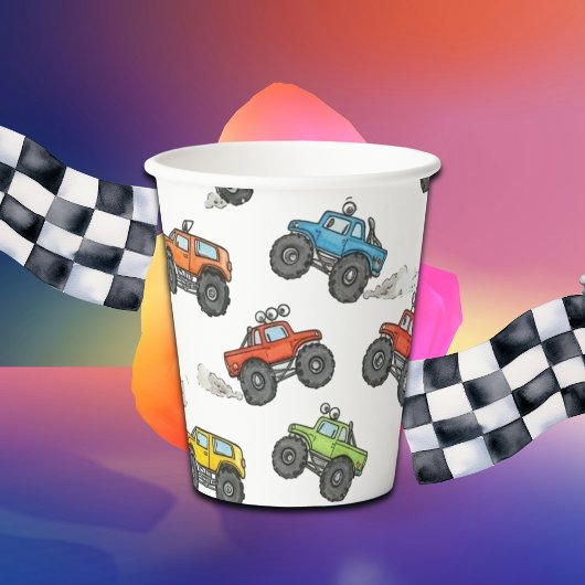 Fun Monster Trucks Birthday Party  Papieren Bekers